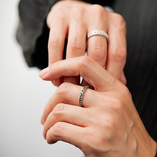 Золотое кольцо с черными бриллиантами кб0657ca 8