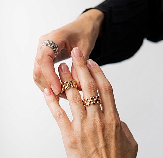 Кольцо "Charlie" в желтом золоте к08380 №11