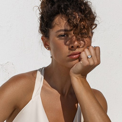 Золотое кольцо "Сердечко" с фианитами к08300 12