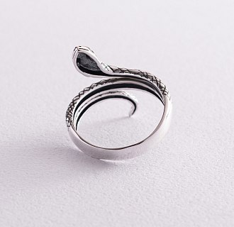 Серебряное кольцо "Змея" 112613 №6