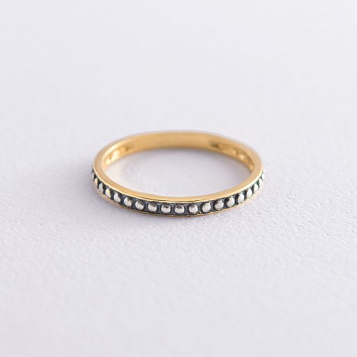 Кольцо в серебре (позолота,, чернение) 112302