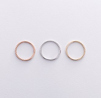 Шариковое кольцо "Одри" в красном золоте к07596 №10