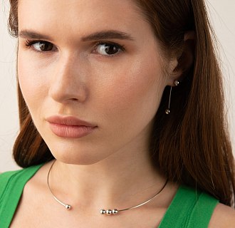 Серьги "Ophelia" с шариками (желтое золото) с09417 №9