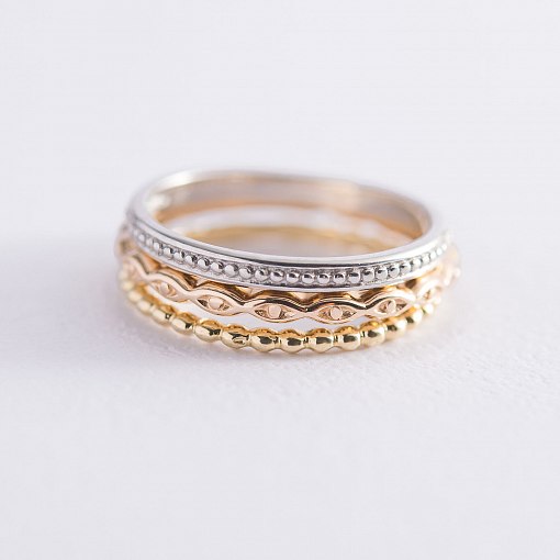 Тонкое кольцо из белого золота к06593 5