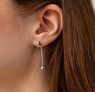 Серьги "Ophelia" с шариками (желтое золото) с09417 №11