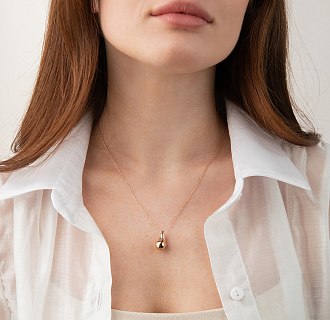 Колье "Megan" в красном золоте (Small) с фианитом кол02585 №5