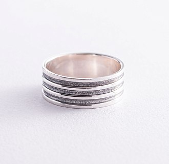 Серебряное кольцо "Линии" 11093 №3