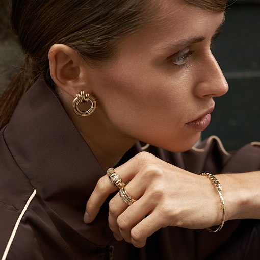 Кольцо "Sharon" с фианитами (желтое золото) к08352 10