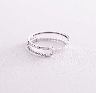 Двойное кольцо "Мириам" с фианитами (белое золото) к07118 №5