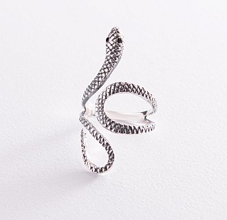 Серебряное кольцо "Змея" 112645