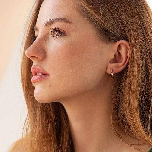 Сережки - кільця в червоному золоті (кульки) с09043 4