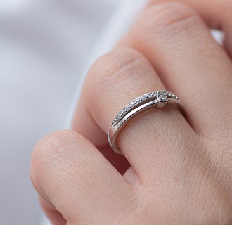 Серебряное кольцо с фианитами 112584 №3