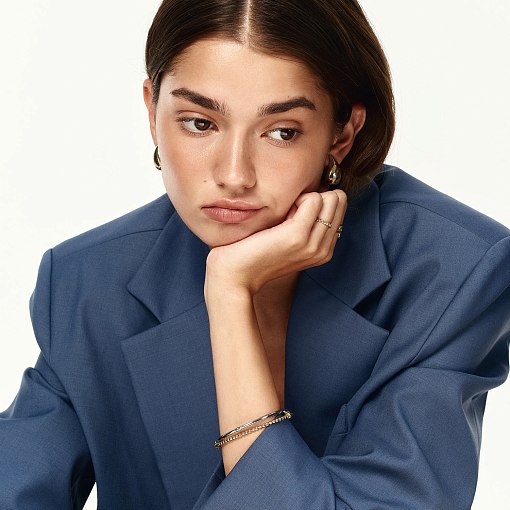 Серьги "Megan" в желтом золоте (Middle) с09086 3