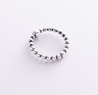 Серебряное кольцо "Шарики" с чернением 112533 №3