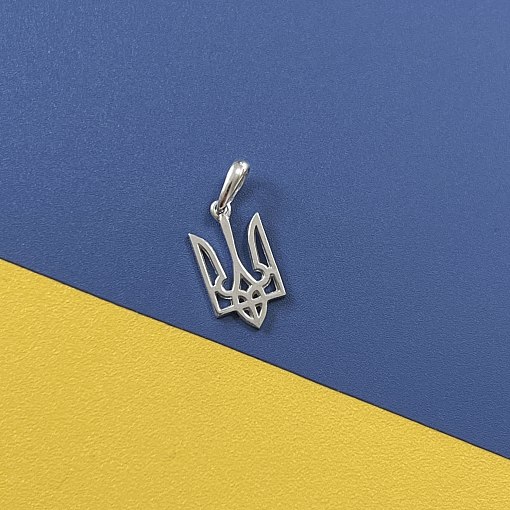 Золотой кулон "Герб Украины - Тризуб" п03693 4