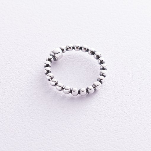 Серебряное кольцо "Шарики" с чернением 112533 3