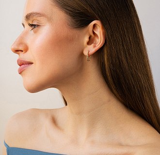 Серьги "Ester" в желтом и белом золоте с09632 №8