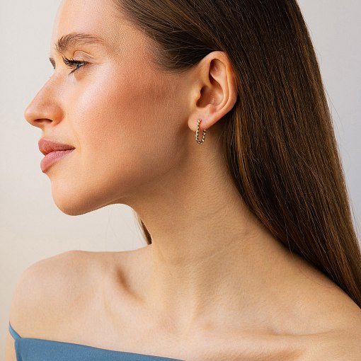 Серьги "Ester" в желтом и белом золоте с09632 8