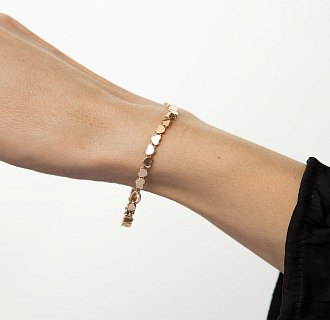 Браслет "Сердечки" в красном золоте б05782 №7