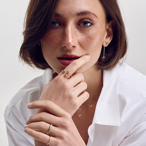 Серьга - каффа в червоному золоті с07911 6