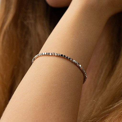 Браслет "Кубики" (белое золото) mini б05463 6