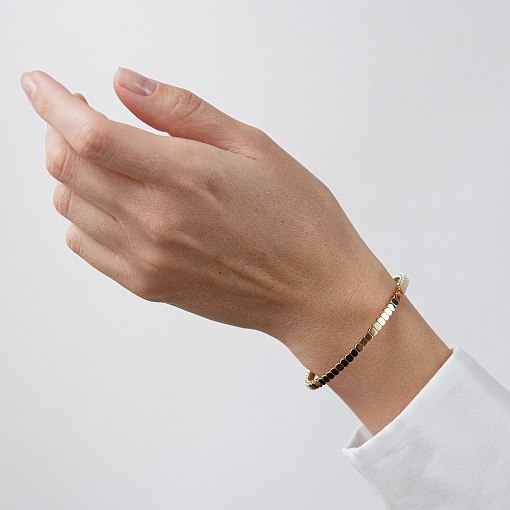 Жесткий браслет "Kylie" в желтом золоте б05827 4