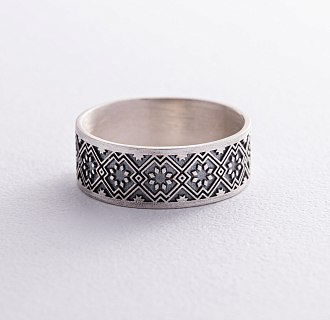 Серебряное кольцо "Вышиванка" 1114 №16
