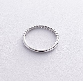 Шариковое кольцо "Одри" в белом золоте к07576 №6
