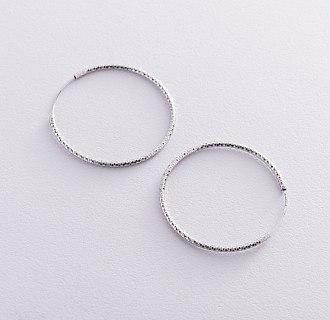 Сережки - кільця в сріблі (4.1 см) 122962 №2