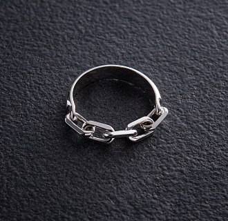 Серебряное кольцо "Цепочка" 112679