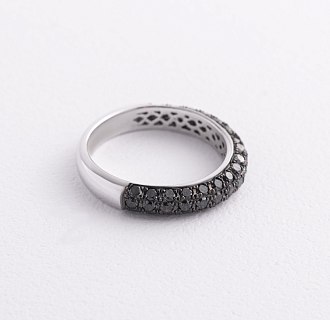 Золотое кольцо с черными бриллиантами кб0245sth №3