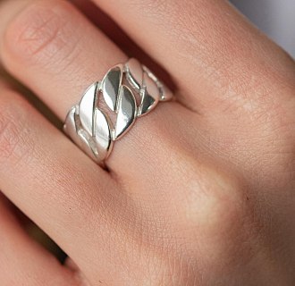 Широкое серебряное кольцо "Элизабет" 112691 №4