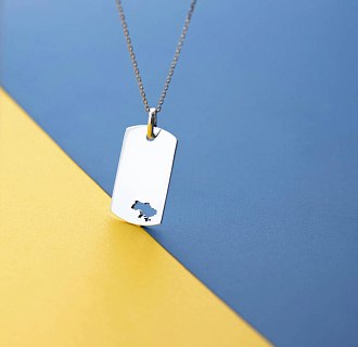 Серебряный маленький жетон "Моя Украина" жетонмУкр