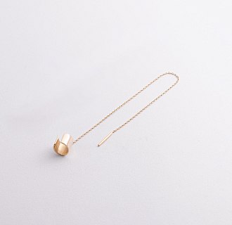 Сережка - каффа з ланцюжком (жовте золото) с09446 №4