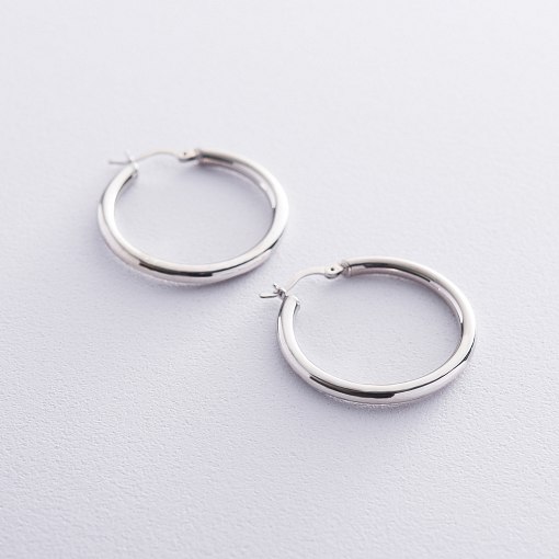 Серебряные серьги-кольца (3.2 см) 122578