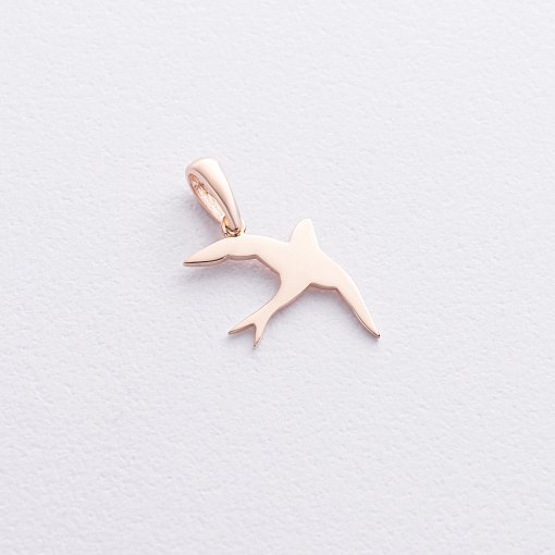 Подвеска ласточка в красном золоте п03022