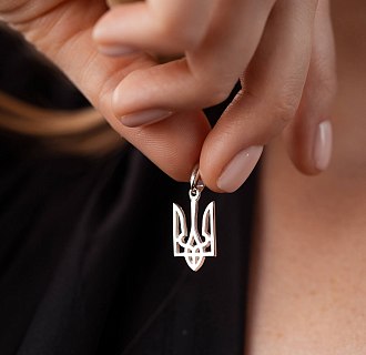 Серебряный кулон "Герб Украины - Тризуб" 133128 №2