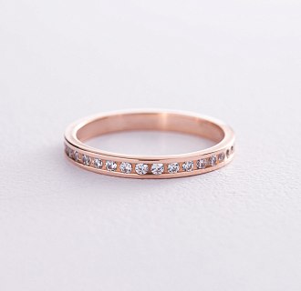 Золотое кольцо с дорожкой камней к02309 №3