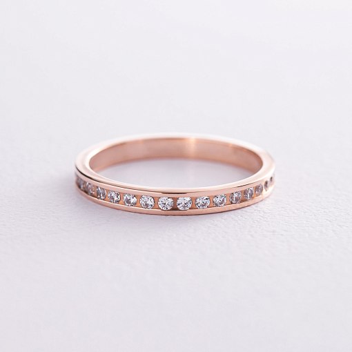 Золотое кольцо с дорожкой камней к02309 3