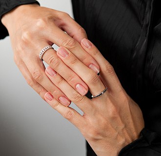 Золотое кольцо с черными бриллиантами кб0657ca №5