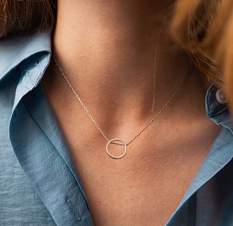 Серебряное колье "Круговорот" с фианитами 908-00918 №6