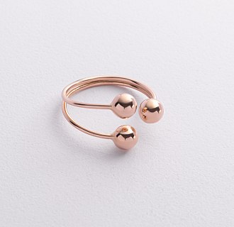 Кольцо "Шарики" в красном золоте к08262 №2