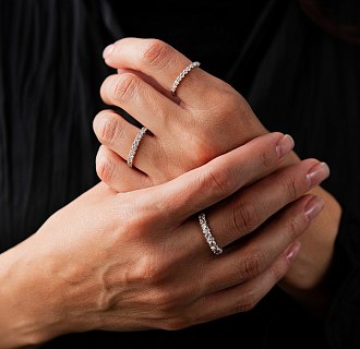 Золота каблучка з діамантами кб0640lg №4