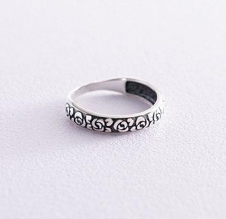Серебряное кольцо "Розы" с чернением 112540
