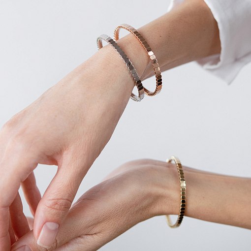 Жесткий браслет "Kylie" в белом золоте б05826 9