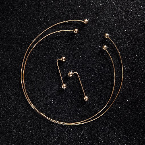 Колье - чокер "Demi" (желтое золото) с шариками кол02614 5