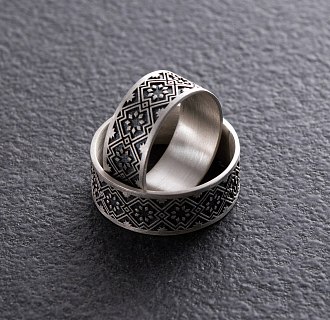 Серебряное кольцо "Вышиванка" 1114 №21