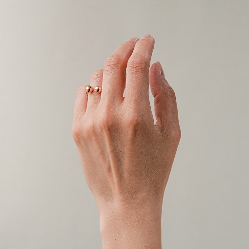 Кольцо "Шарики" в красном золоте к07506 15