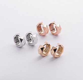 Серьги - кольца "Claire" в красном золоте с09380 №2