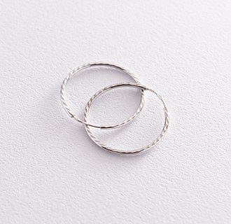 Сережки - кільця в білому золоті (2.3 см) с07147
